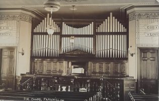 Farnhill interior of Farnhill Primitive Methodist chapel; from an undated postcard | provided by Randle Knight
