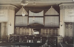 interior of Farnhill Primitive Methodist chapel; from an undated postcard | provided by Randle Knight