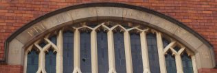 4. Shepshed Primitive Methodist Chapel (ii), name strip 4. 1913 Shepshed Primitive Methodist Chapel, name strip | Geoffrey Oxley 17 April 2019