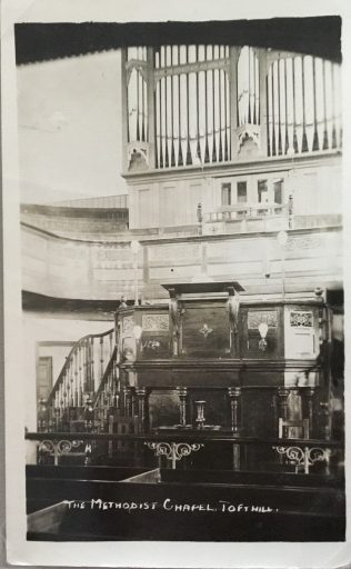 Interior, Toft Hill Methodist Church | postcard from the collection of Revd Steven Wild