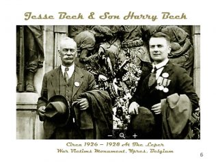 Photo probably taken at the unveiling of the monument in 1926 by Jesse's son, Percy Beck. | Andrew Thurman