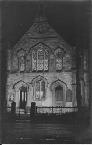 AspatriaPMChapelAtNight Aspatria PM Chapel at night | Supplied by Judith Rogers from a collection of postcards collected by Rev. Alexander McDonald - August 2021