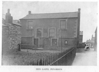 A photo of the first PM chapel (bought from the Baptists when they moved to Penuel) in Pearson Street, Rhosllanerchrugog. | It is taken from a book called Hanes Eglwys Penuel Rhosllannerchrugog by Samuel Rowley, printed in Llandysul, 1959.