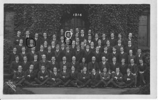 Marked Copy of the 1914 Hartley College Photograph. My grandfather is circled in white and I assure that the two circled in black are george Bell and Charles Sheldrake. Charles is in the front of my grandfather.