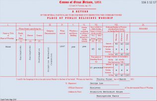 Return from Basingstoke Primitive Methodist chapel in the 1851 Census of Places of Public Religious Worship | Provided by David Tonks