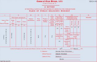 120 2 4 16 Enborne Return from Emborne Primitive Methodist chapel in the 1851 Census of Places of Public Religious Worship | Provided by David Tonks