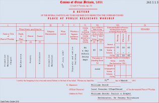 Return from Netheravon Primitive Methodist chapel in the 1851 Census of Places of Public Religious Worship | Provided by David Tonks