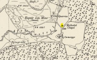 Map showing Cwmergyr Primitive Methodist Chapel Map showing Cwmergyr Primitive Methodist Chapel