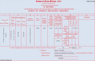 Return from Durham Primitive Methodist chapel in the 1851 Census of Places of Public Religious Worship | transcribed by David Tonks 2020