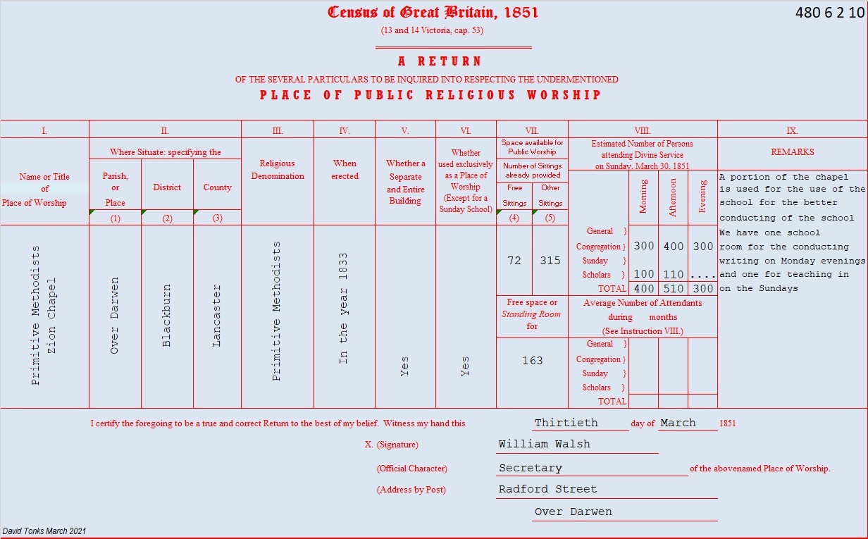 Darwen Redearth Road Primitive Methodist chapel C G, Lancashire