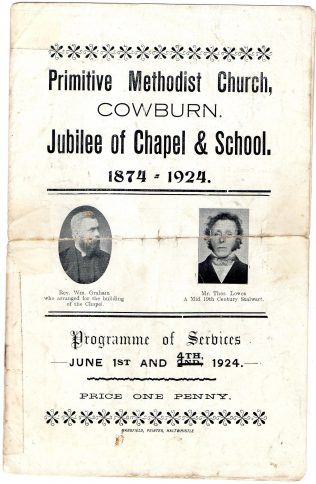 Cowburn Jubilee celebration leaflet Cowburn Jubilee celebration leaflet | provided by Richard Jennings