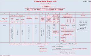 Beeston: Return from the Primitive Methodist preaching place in the 1851 Census of Places of Public Religious Worship | transcribed by David Tonks