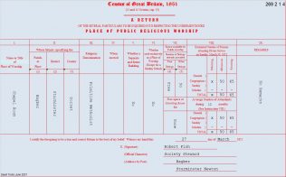 269 2 1 4 Bagber Bagber: return from the Primitive Methodist preaching place to the 1851 Census of Places of Public Religious worship. Return no: 269 2 1 4 | provided by David Tonks 2021