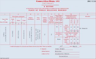 269 2 12 24 Ibberton Ibberton : return from the Primitive Methodist preaching place to the 1851 Census of Places of Public Religious worship. Return no: 269 2 12 24 | provided by David Tonks 2021