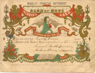 Band of Hope membership certificate for Jessie Grant Browne, 1867 Band of Hope membership certificate for Jessie Grant Browne, 1867 | Joanne Davy