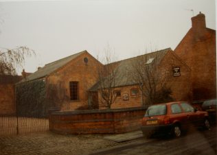 1873 Newark Primitive Methodist Church, Parliament Street, as it was in 1996. Closed in the 1960s; Keith Guyler's notes say Remaining buildings of the 1873 Newark Primitive Methodist Church, Parliament Street, as they were in 1996. The chapel was closed in the 1960s; Keith Guyler's notes say