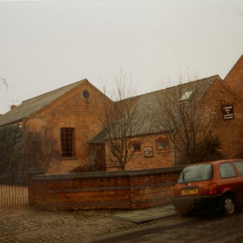 1873 Newark Primitive Methodist Church, Parliament Street, as it was in 1996. Closed in the 1960s; Keith Guyler's notes say Remaining buildings of the 1873 Newark Primitive Methodist Church, Parliament Street, as they were in 1996. The chapel was closed in the 1960s; Keith Guyler's notes say