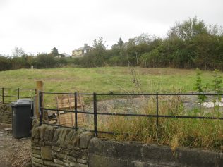 View looking up where the Chapel and Schoolroom once stood towards the War Grave in top left corner | Photo taken October 2017 by E & R Pearce