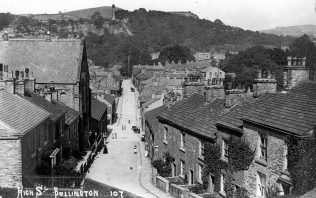 Photo 1. Bollington High Street, 1920. The Primitive Methodist Church is on the left-hand side. Photo 1. Bollington High Street, 1920. The Primitive Methodist Church is on the left-hand side.
