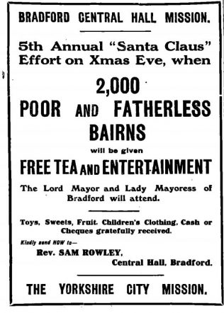 Bradford Central Hall Mission Santa Claus Effort | Handbook of the Primitive Methodist Conference 1930; Englesea Brook Museum