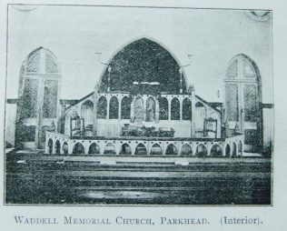 Parkhead Waddell Memorial Primitive Methodist chapel interior | Christian Messenger 1902/258