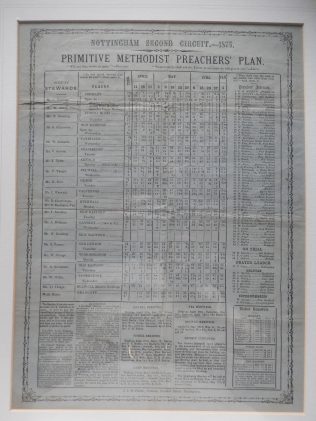 A Primitive Methodist Circuit Plan from 1875 (with both Bulwell and Bulwell Mission Building listed, the latter being a 'Tin Tabernacle' A Primitive Methodist Circuit Plan from 1875 (with both Bulwell and Bulwell Mission Building listed, the latter being a 'Tin Tabernacle'