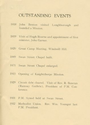 Swan St Loughborough outstanding events Swan St Loughborough outstanding events | Swan Street Centenary Handbook 1949