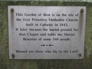 Photo No.5 Plaque on monument in the site of the 1843 chapel Photo No.5 Plaque on monument in the site of the 1843 chapel