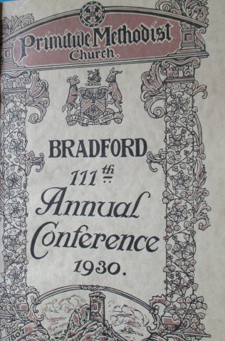 Handbook cover for the 111th Annual Primitive Methodist Conference held in Bradford in 1930 Handbook cover for the 111th Annual Primitive Methodist Conference held in Bradford in 1930 | Englesea Brook Museum of Primitive Methodism
