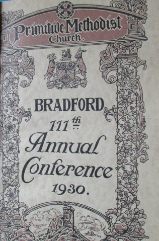 Handbook cover for the 111th Annual Primitive Methodist Conference held in Bradford in 1930 | Englesea Brook Museum of Primitive Methodism