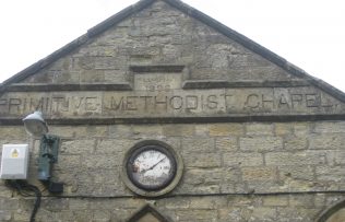 Chapel name, rebuild date of 1898 and a tired looking clock | Photo taken June 2018 by E & R Pearce