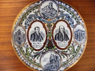 A plate commemorating the centenary of the first open air camp meeting at Mow Cop in 1807