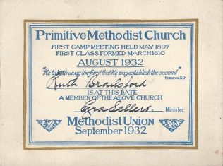 The last PM membership ticket before Methodist Union, 1932 | Englesea Brook Museum