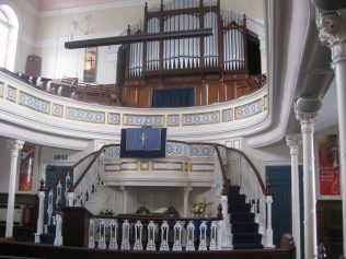View of pulpit and organ View of pulpit and organ | Photo taken June 2018 by E&R Pearce