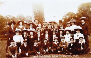 Norwich; Lakenham Old Chapel and Queen's Road Primitive Methodist Chapel | One of the boys' classes with their teachers and Sunday schoolofficials from Queen's Road on their annual outing in 1909.