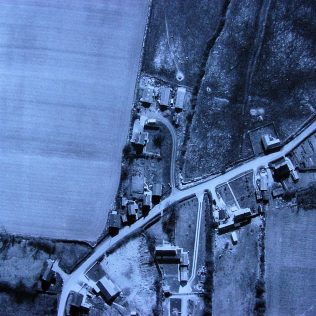 Ariel photograph we have of part of Willoughby Road., Cumberworth, taken 23rd March, 1973. The road was wider on the other side from roadside properties. The United Methodist Chapel (later Cumberworth Methodist Church) is on the far left. On the far right is the PM Chapel & Sunday Schoolroom. Ariel photograph we have of part of Willoughby Road., Cumberworth, taken 23rd March, 1973. The road was wider on the other side from roadside properties. The United Methodist Chapel (later Cumberworth Methodist Church) is on the far left. On the far right is the PM Chapel & Sunday Schoolroom. | Ray & Marie