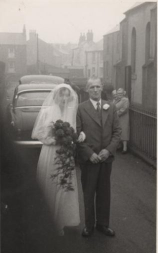 Victor Davies' Grandad (Vic Haynes) with his sister Gladys Haynes at her wedding in the 1950’s | Victor Haynes