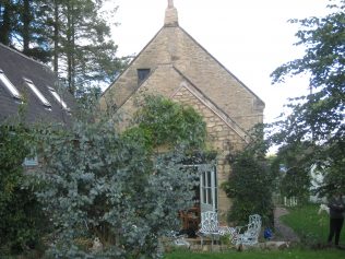 Rear view of chapel from garden Rear view of chapel from garden