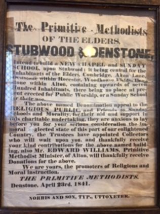 This poster is on display in the chapel. Published in 1841, it gives notice of the intention to build the chapel. | David Leese