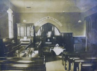 Photo No.5. Interior view of Winterley Chapel in the early 1900s Photo No.5. Interior view of Winterley Chapel in the early 1900s | This photo is by kind permission of the Society at Winterley Methodist Chapel