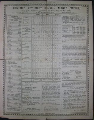 Alford Circuit Preaching Plan, 1908 Alford Circuit Preaching Plan, 1908 | Raymond Ella
